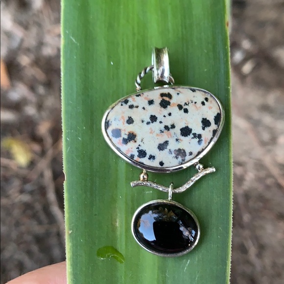 Whitney Kelly Sterling Dalmatian Jasper Pendant - Picture 4 of 16